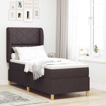 vidaXL Lit à ressorts avec matelas gris foncé 90x190 cm Marron foncé