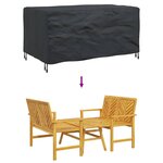vidaXL Housse pour mobilier d'extérieur Noir 150 x 90 x 75 cm 600D