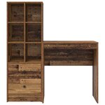 vidaXL Bureau avec tiroir 2 Pièces Bois ancien