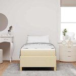 vidaXL Lit à ressorts Crème et Beige et Blanc 90 x 200 cm tissu