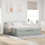 VidaXL Cadre de lit ottoman avec matelas gris clair 160x200 cm velours
