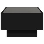 vidaXL Table basse avec LED noir 70x50x30 cm bois d'ingénierie