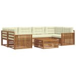 vidaXL Ensemble de canapés d'extérieur 7 pc Naturel et Crème