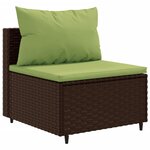 vidaXL Salon de jardin avec coussins 7 Pièces marron résine tressée
