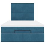 vidaXL Cadre de lit ottoman avec matelas bleu foncé 120x200 cm velours