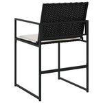 vidaXL Chaises de jardin lot de 4 avec coussins noir résine tressée