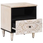 vidaXL Armoire de lit avec tiroir 2 Pièces Blanc 40 x 33 x 46 cm