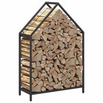 vidaXL Portant de bois chauffage noir 60x25x90 cm