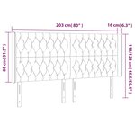 vidaXL Tête de lit à LED Gris clair 203x16x118/128 cm Tissu