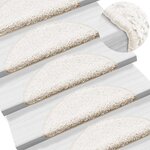 vidaXL Tapis d'escalier 30 pièces 56 x 17 x 3 cm Blanc Demi-rond
