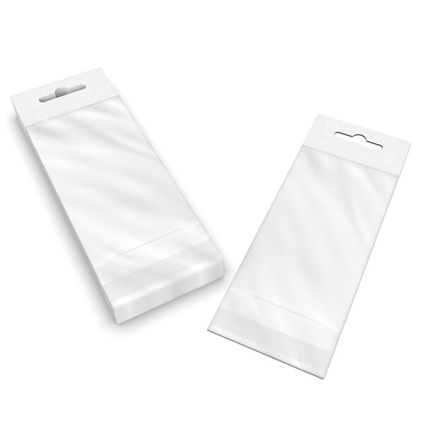 Lot de 250 120x65 mm sac transparent cellophane avec dispositif d'accrochage en rayon - 250