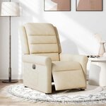 vidaXL Fauteuil inclinable électrique Crème Tissu