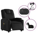 vidaXL Fauteuil de massage inclinable électrique noir similicuir
