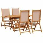 vidaXL Ensemble de salle à manger pour jardin 5 Pièces Taupe