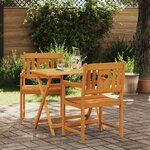 vidaXL Chaises de jardin 2 Pièces Naturel Bois d'Acacia Massif