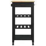 vidaXL Chariot de cuisine MONZA Noir 48 x 40 x 88 5 cm
