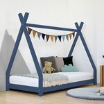 Lit tipi enfant NAKANA 120 x 180 bleu marine