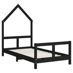 vidaXL Cadre de lit pour enfant noir 80x160 cm bois de pin massif