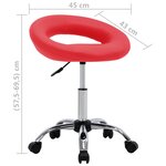 vidaXL Chaise pivotante à manger Rouge Similicuir