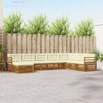 vidaXL Ensemble de canapés d'extérieur 8 Pièces Naturel et Crème