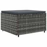 vidaXL Salon de jardin 8 Pièces avec coussins Gris Résine tressée