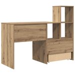 vidaXL Bureau chêne artisanal 131 5 x 50 x 106 5 cm Bois d'ingénierie