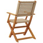 vidaXL Chaises de jardin lot de 2 beige bois massif d'acacia et rotin