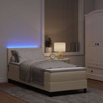 vidaXL Lit à ressorts avec matelas Crème 80 x 200 cm tissu