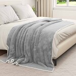 vidaXL Jeté Gris 150 x 200 cm Toison