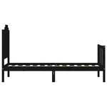 vidaXL Cadre de lit avec tête de lit noir petit simple bois massif