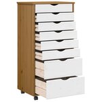 vidaXL Armoire roulante avec tiroirs MOSS bois de pin marron miel