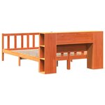 vidaXL Lit bibliothèque sans matelas cire marron 160x200cm bois massif