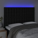 vidaXL Tête de lit à LED Noir 144x5x118/128 cm Tissu