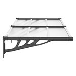 vidaXL Auvent de porte Noir et transparent 152 5x90 cm Polycarbonate