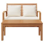 vidaXL Ensemble de canapé de jardin 2 Pièces Naturel Bois de teck solide