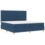 vidaXL Lit à ressorts avec matelas Bleu 200 x 200 cm tissu
