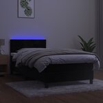 vidaXL Sommier à lattes de lit avec matelas et LED Noir 90x200 cm