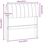 vidaXL Tête de lit capitonnée Noir 80 cm Pin massif