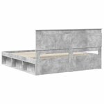 vidaXL Cadre de lit avec tête de lit Béton 180 x 200 cm Pin massif