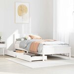 vidaXL Cadre de lit sans matelas blanc 100x200 cm bois de pin massif