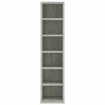 vidaXL Armoire à CD Gris béton 21x20x88 cm Bois d'ingénierie