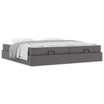 vidaXL Cadre de lit avec matelas avec matelas 2 Pièces Gris PVC