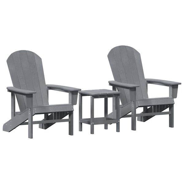 vidaXL Chaise de jardin 3 Pièces Gris clair Polyéthylène