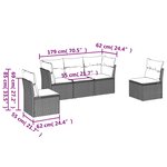 vidaXL Salon de jardin 5 Pièces avec coussins gris clair résine tressée