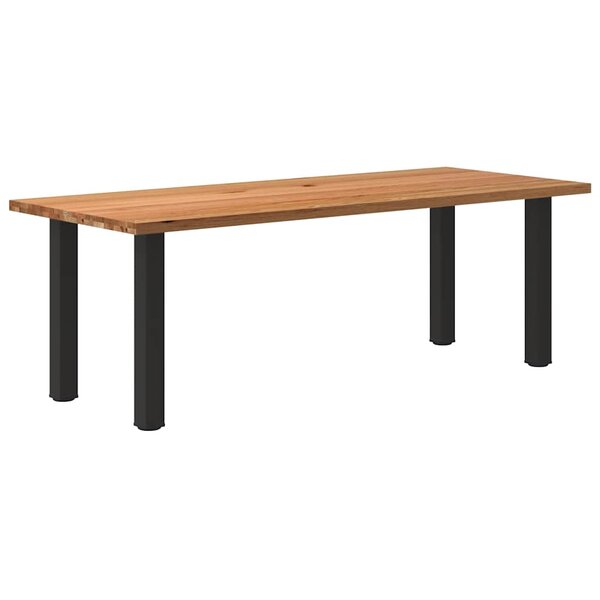 vidaXL Table à manger marron clair bois de chêne massif rectangulaire