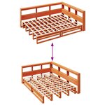 vidaXL Lit bibliothèque sans matelas cire marron 140x200 cm pin massif