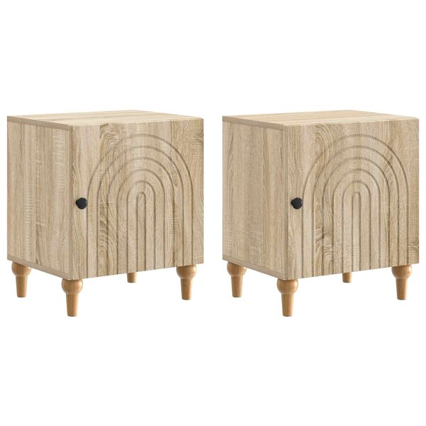 vidaXL Cabinet de chevet 2 pc Chêne Sonoma 43 x 34 5 x 50 cm
