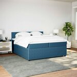 vidaXL Sommier à lattes de lit et matelas Bleu 200x200 cm velours
