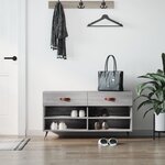 vidaXL Banc à chaussures sonoma gris 102x35x55 cm bois d'ingénierie
