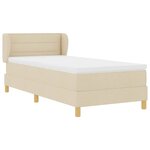 vidaXL Lit à ressorts avec matelas Crème 90 x 190 cm tissu
